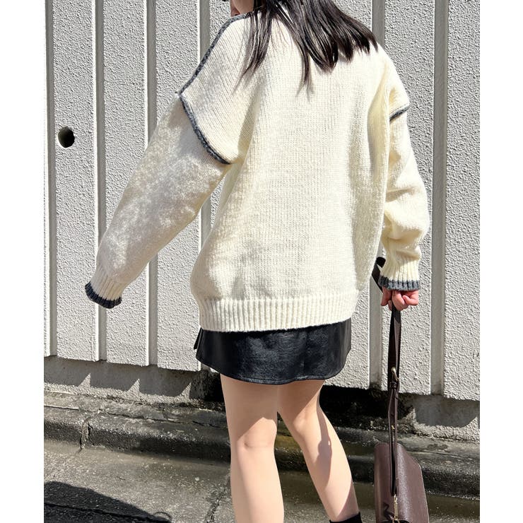 バイカラーニットプルオーバー | Jewelobe | 詳細画像13 