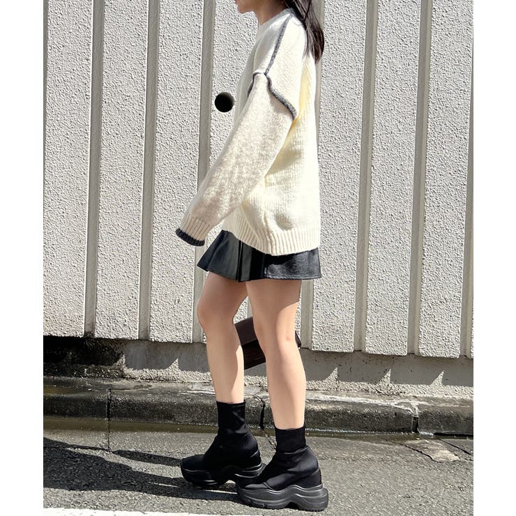 バイカラーニットプルオーバー | Jewelobe | 詳細画像14 