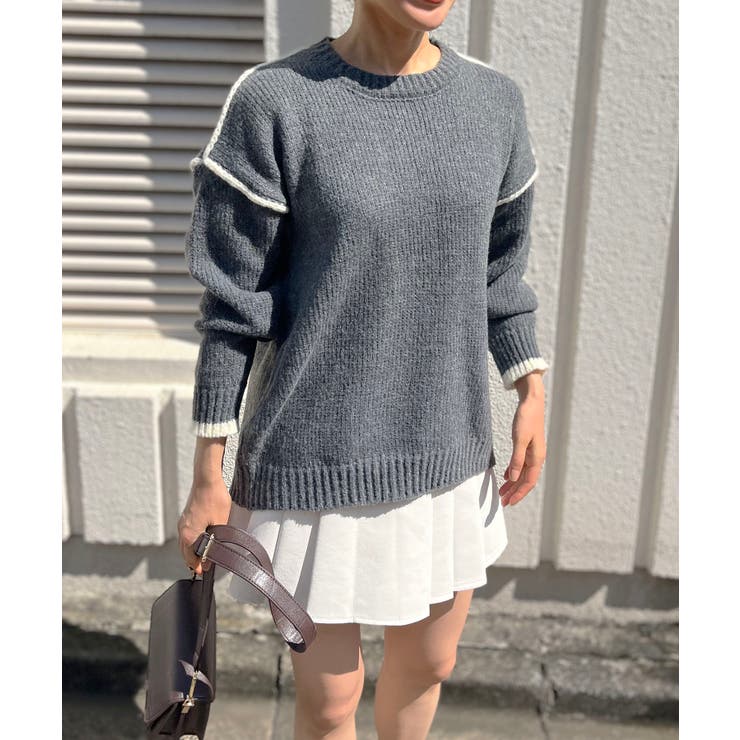 バイカラーニットプルオーバー | Jewelobe | 詳細画像4 