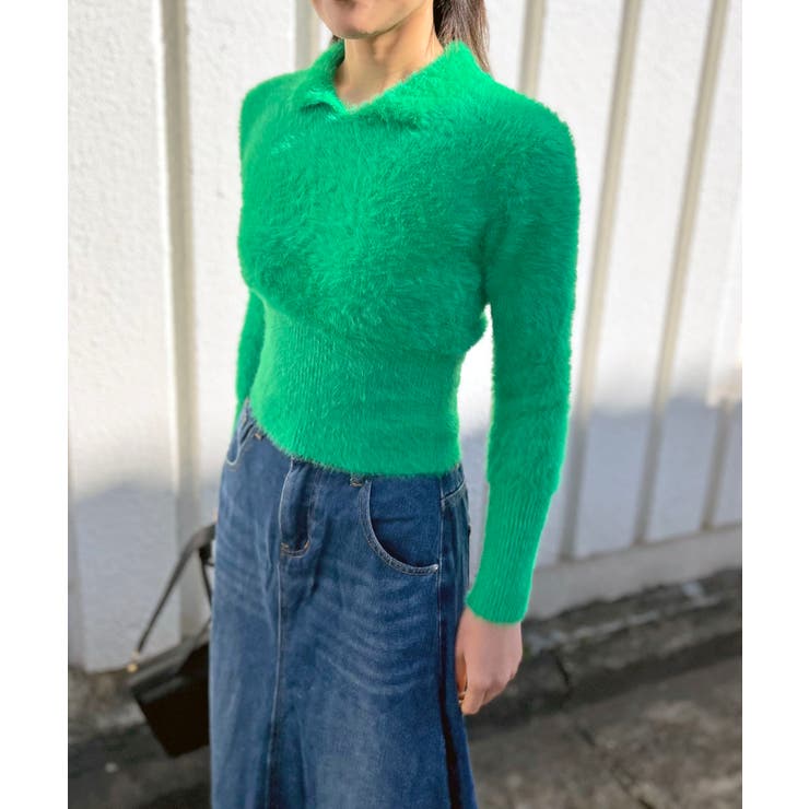 衿付きシャギーニットプルオーバー | Jewelobe | 詳細画像11 