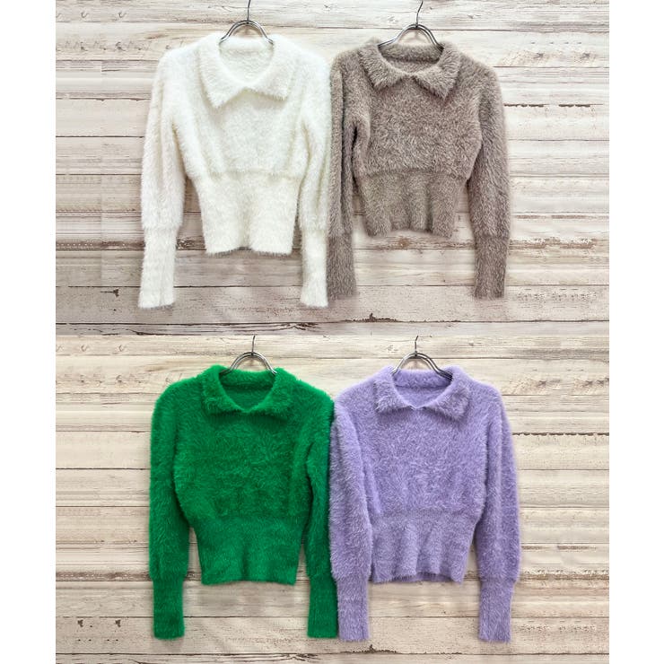 衿付きシャギーニットプルオーバー | Jewelobe | 詳細画像19 