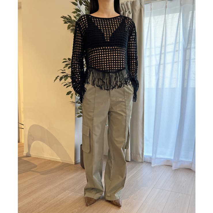 フリンジメッシュトップス | Jewelobe | 詳細画像11 