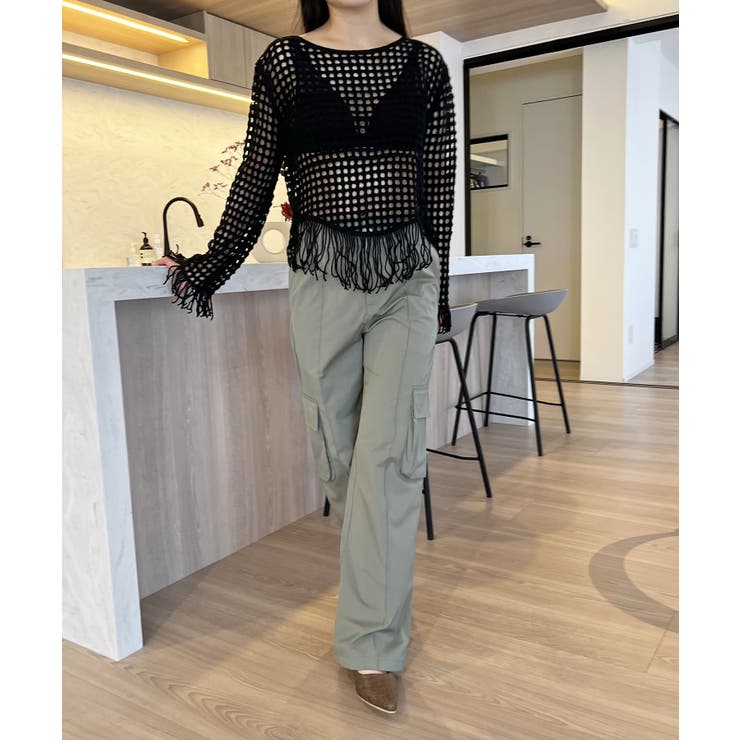 フリンジメッシュトップス | Jewelobe | 詳細画像14 