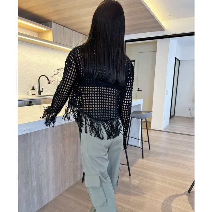 フリンジメッシュトップス | Jewelobe | 詳細画像16 