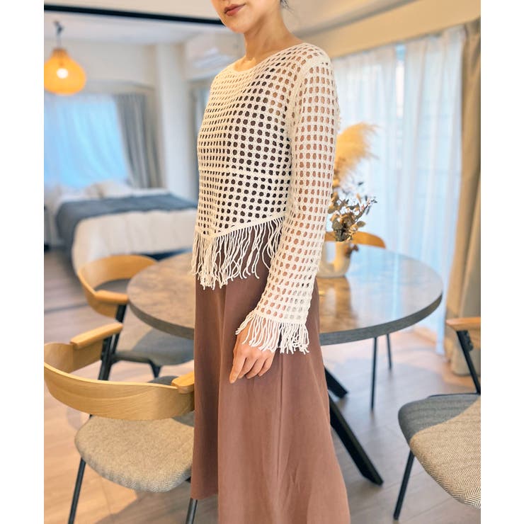 フリンジメッシュトップス | Jewelobe | 詳細画像3 