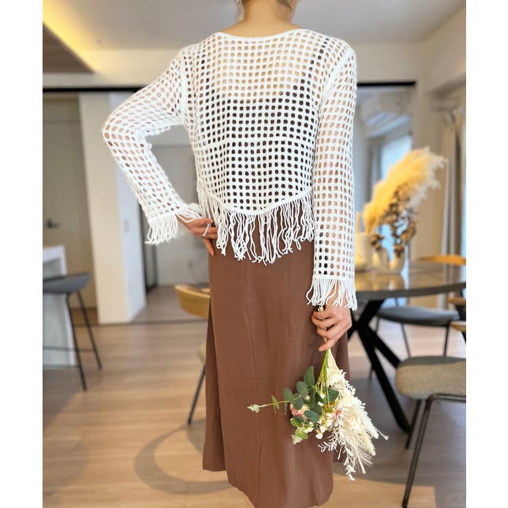 フリンジメッシュトップス | Jewelobe | 詳細画像5 