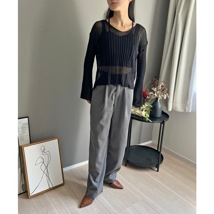 Vネック透かし編みルーズニットプルオーバー | Jewelobe | 詳細画像27 