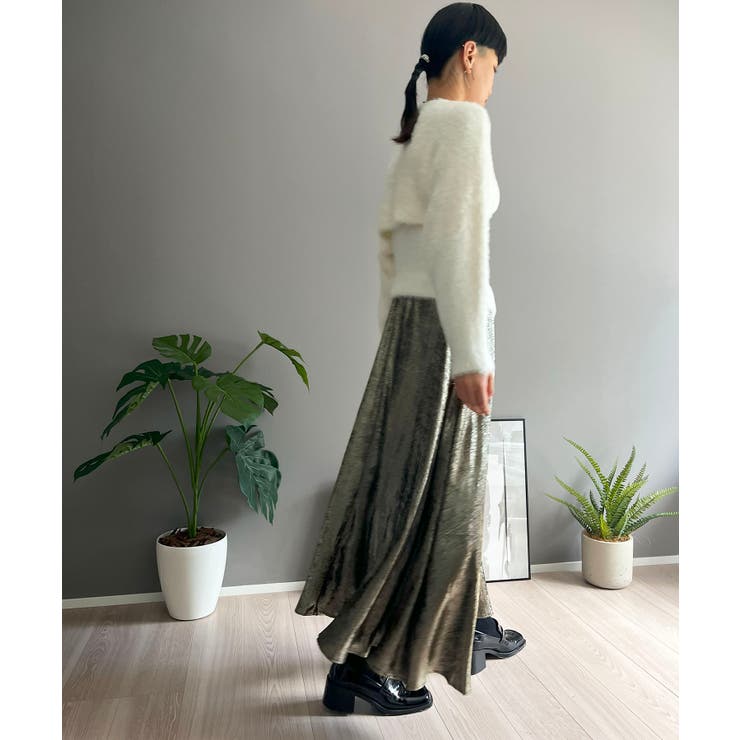 シャギーニットカシュクールボレロ＆イレヘムキャミソールアンサンブル | Jewelobe | 詳細画像12 