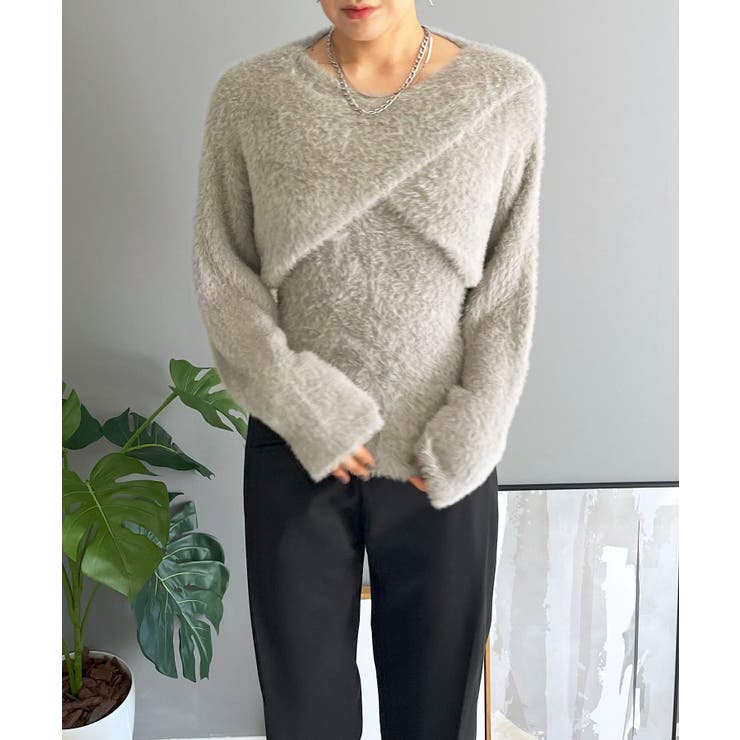 シャギーニットカシュクールボレロ＆イレヘムキャミソールアンサンブル | Jewelobe | 詳細画像17 