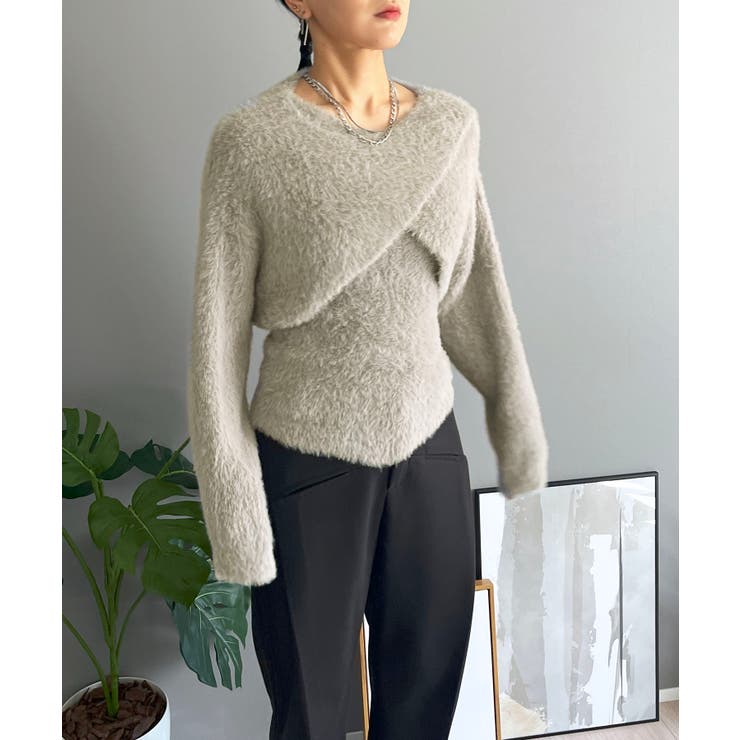 シャギーニットカシュクールボレロ＆イレヘムキャミソールアンサンブル | Jewelobe | 詳細画像19 