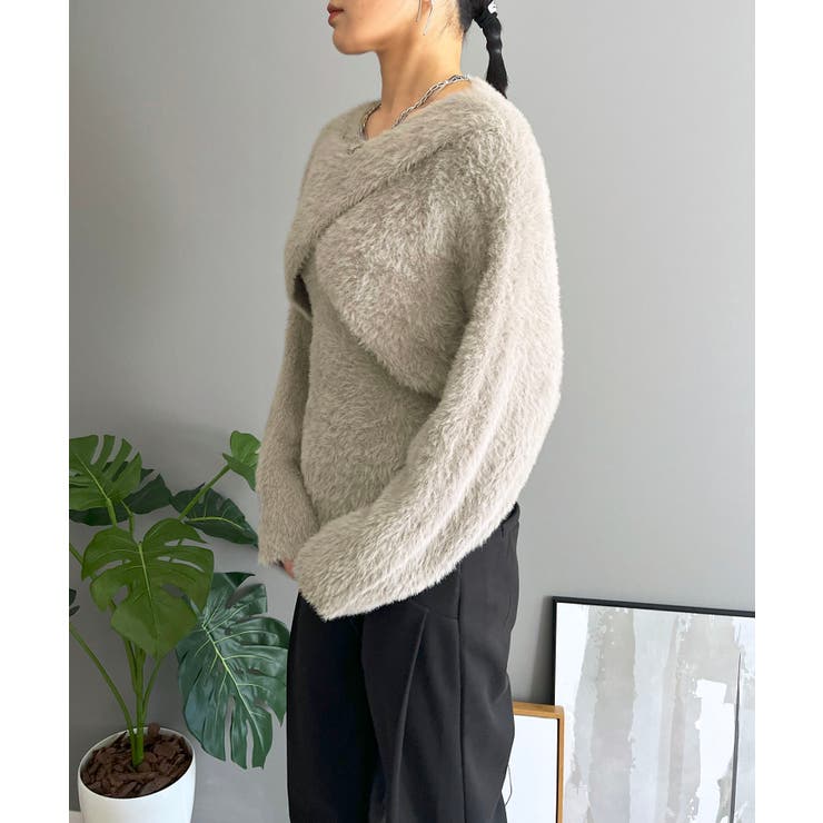 シャギーニットカシュクールボレロ＆イレヘムキャミソールアンサンブル | Jewelobe | 詳細画像20 