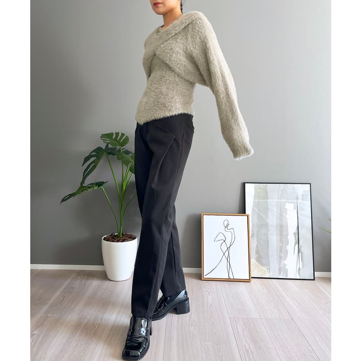 シャギーニットカシュクールボレロ＆イレヘムキャミソールアンサンブル | Jewelobe | 詳細画像25 