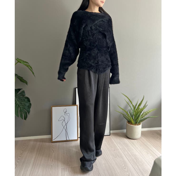 シャギーニットカシュクールボレロ＆イレヘムキャミソールアンサンブル | Jewelobe | 詳細画像35 