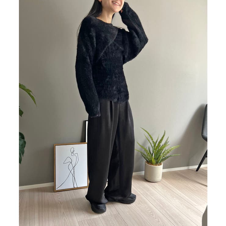 シャギーニットカシュクールボレロ＆イレヘムキャミソールアンサンブル | Jewelobe | 詳細画像37 