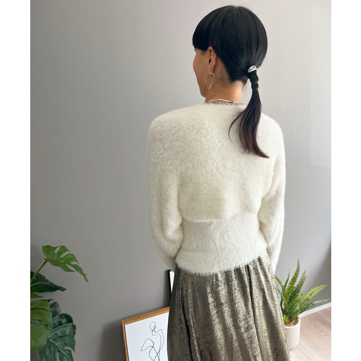 シャギーニットカシュクールボレロ＆イレヘムキャミソールアンサンブル | Jewelobe | 詳細画像7 