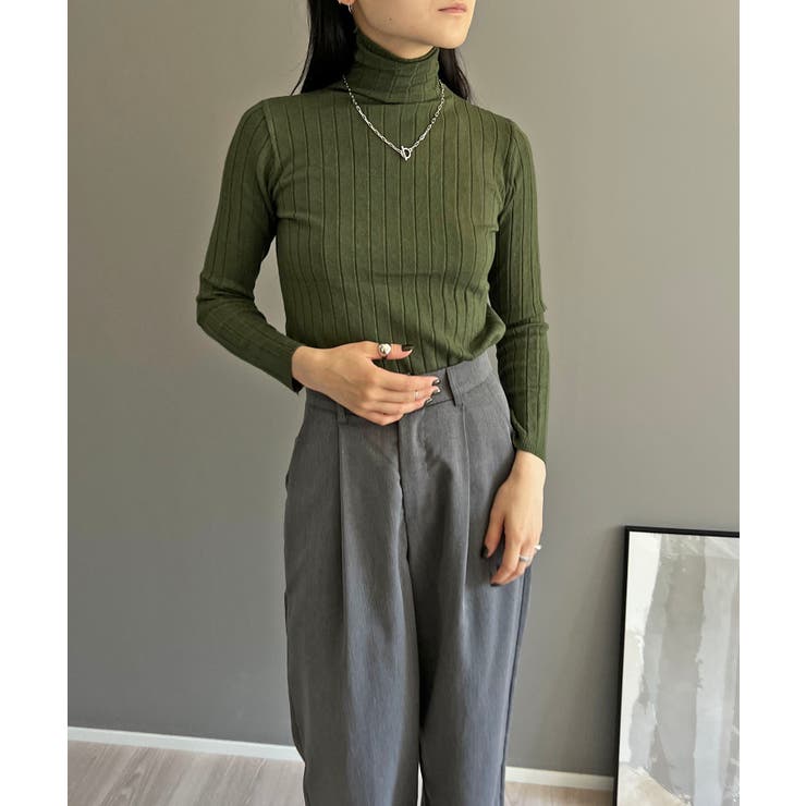 ワイドリブタイトタートルニットトップス | Jewelobe | 詳細画像10 