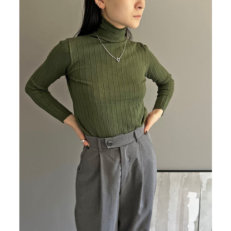 ワイドリブタイトタートルニットトップス | Jewelobe | 詳細画像12 