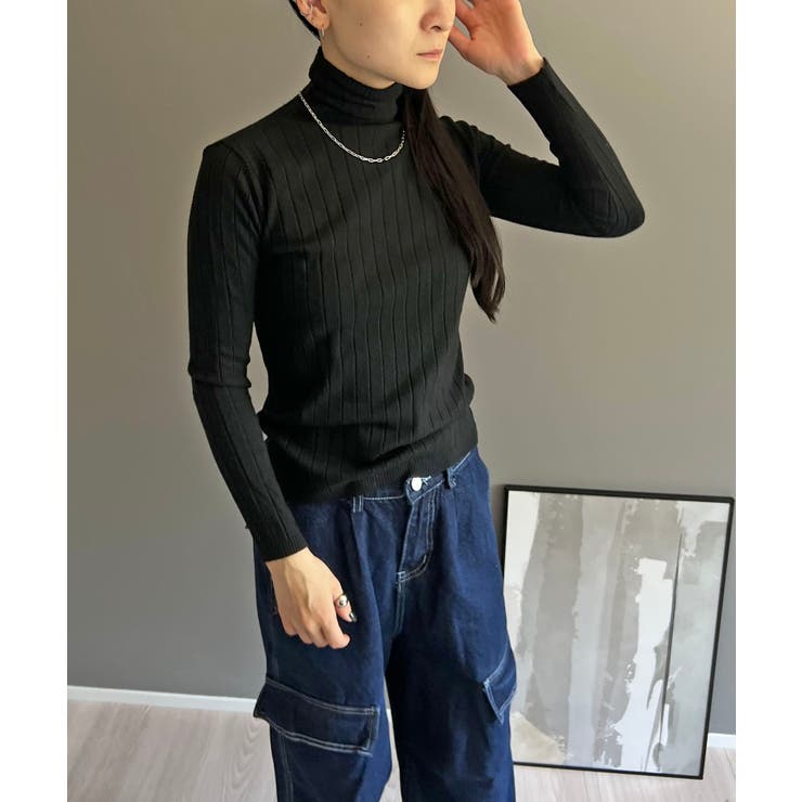 ワイドリブタイトタートルニットトップス | Jewelobe | 詳細画像28 