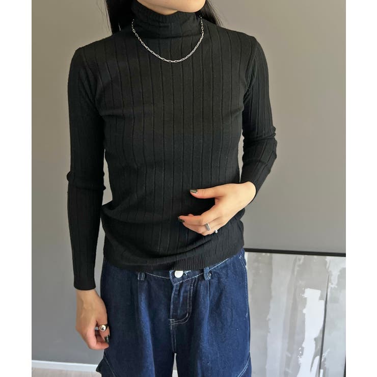 ワイドリブタイトタートルニットトップス | Jewelobe | 詳細画像30 