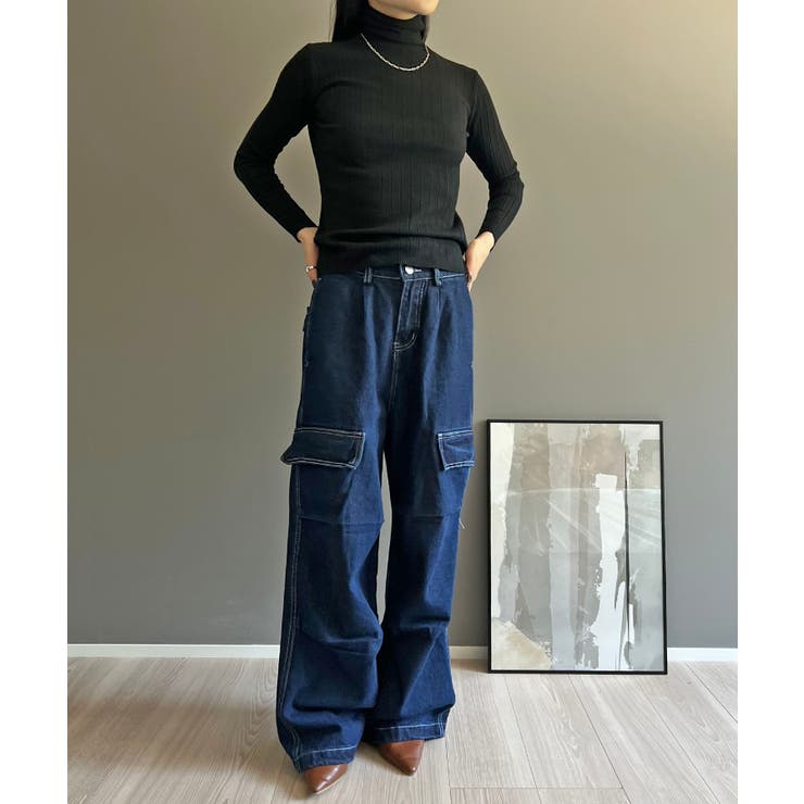 ワイドリブタイトタートルニットトップス | Jewelobe | 詳細画像34 