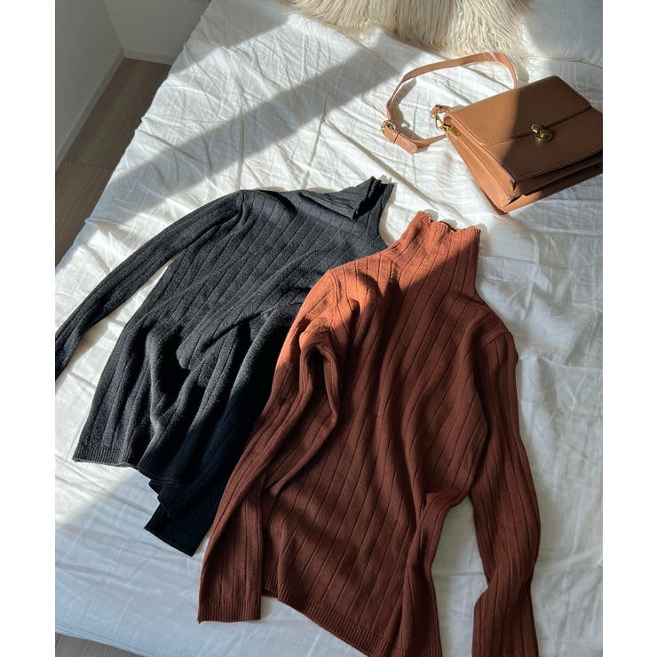 ワイドリブタイトタートルニットトップス | Jewelobe | 詳細画像38 