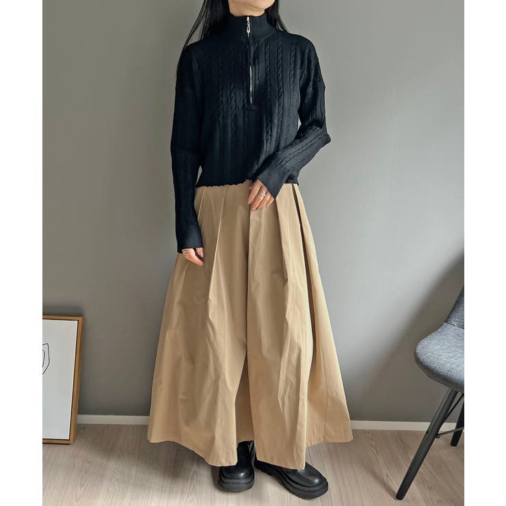 ナローケーブルハーフジップニットトップス | Jewelobe | 詳細画像24 