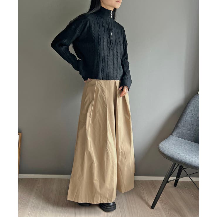 ナローケーブルハーフジップニットトップス | Jewelobe | 詳細画像25 