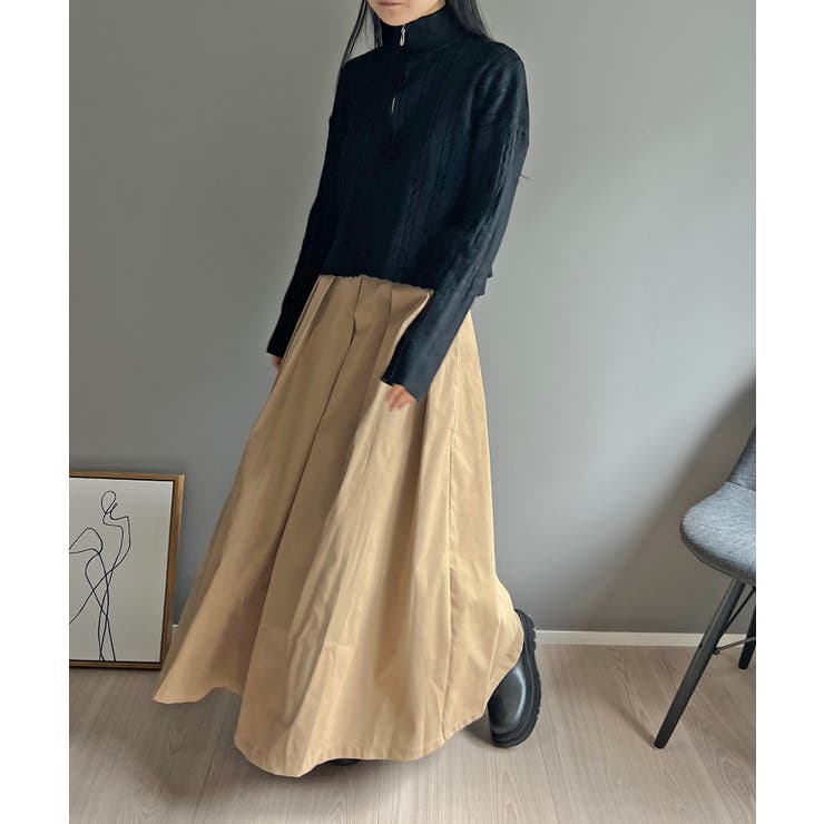 ナローケーブルハーフジップニットトップス | Jewelobe | 詳細画像26 