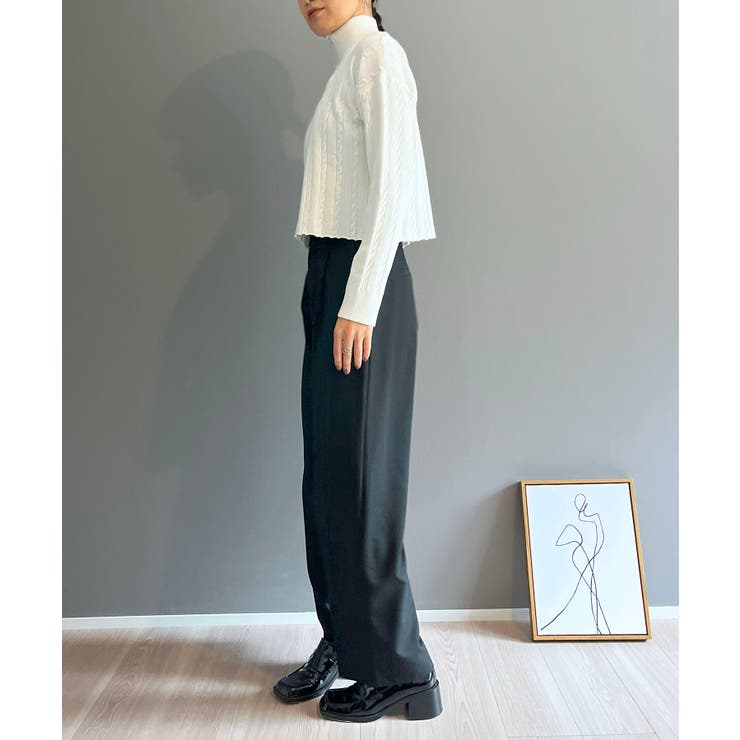 ナローケーブルハーフジップニットトップス | Jewelobe | 詳細画像8 