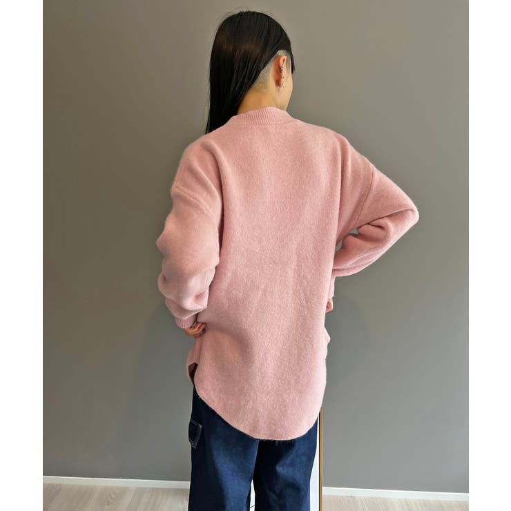 モヘアライクカーブヘムオーバーニット | Jewelobe | 詳細画像10 