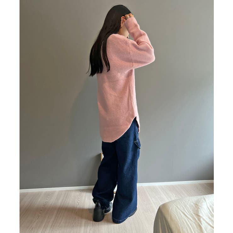 モヘアライクカーブヘムオーバーニット | Jewelobe | 詳細画像14 