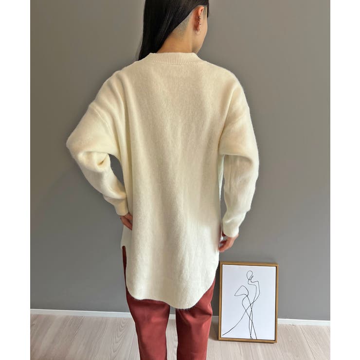 モヘアライクカーブヘムオーバーニット | Jewelobe | 詳細画像2 