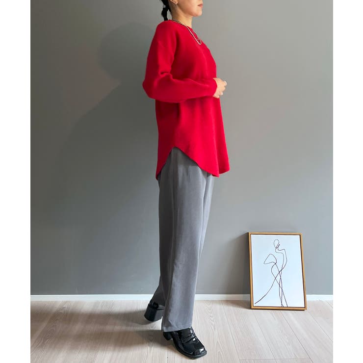 モヘアライクカーブヘムオーバーニット | Jewelobe | 詳細画像22 