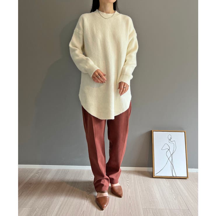 モヘアライクカーブヘムオーバーニット | Jewelobe | 詳細画像5 