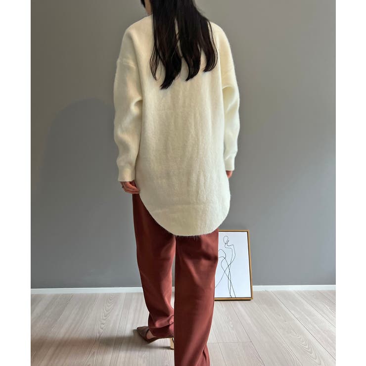 モヘアライクカーブヘムオーバーニット | Jewelobe | 詳細画像6 