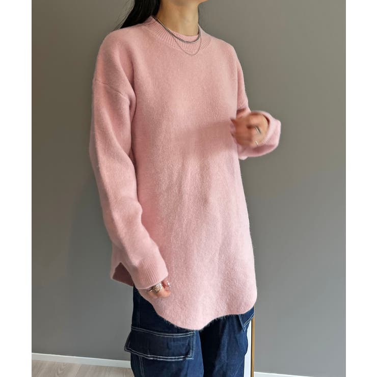 モヘアライクカーブヘムオーバーニット | Jewelobe | 詳細画像9 