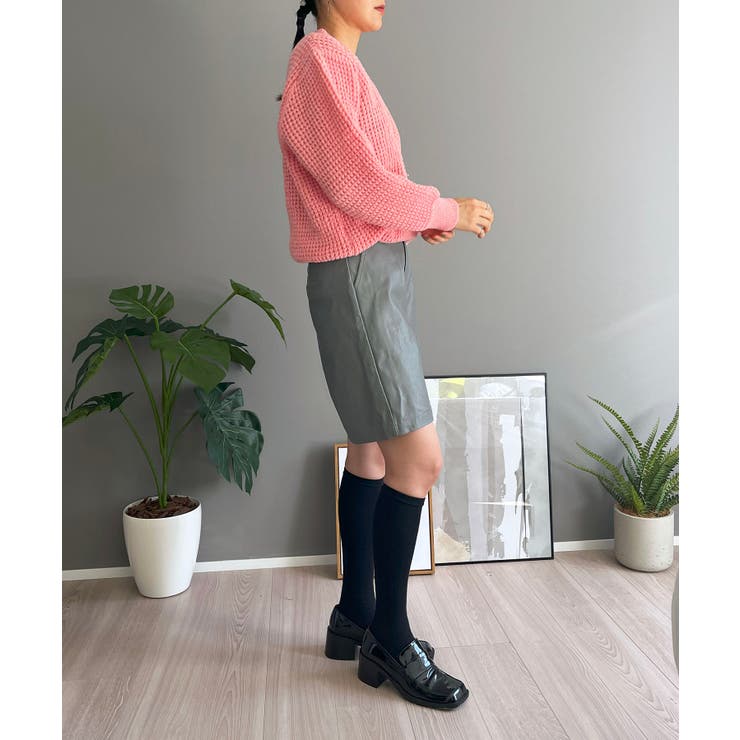 ワッフル編みVネックルーズニット | Jewelobe | 詳細画像14 