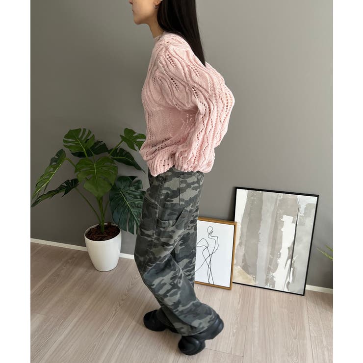 透かし柄編みモヘアライクニットプルオーバー | Jewelobe | 詳細画像18 