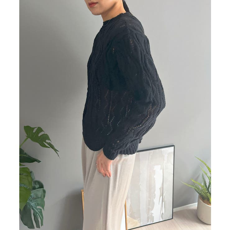 透かし柄編みモヘアライクニットプルオーバー | Jewelobe | 詳細画像21 