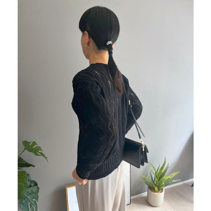 透かし柄編みモヘアライクニットプルオーバー | Jewelobe | 詳細画像22 