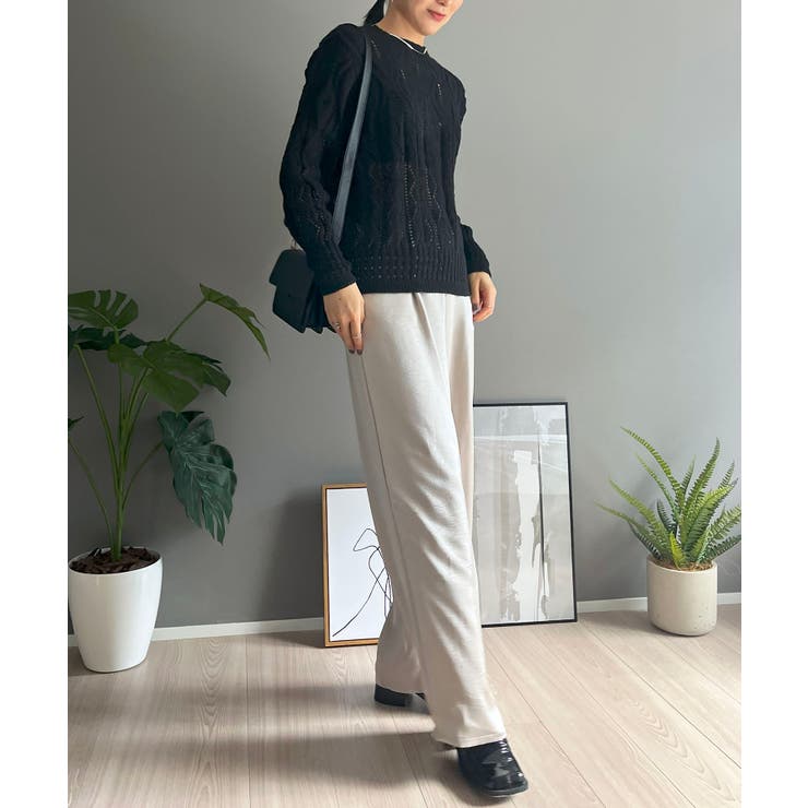 透かし柄編みモヘアライクニットプルオーバー | Jewelobe | 詳細画像24 