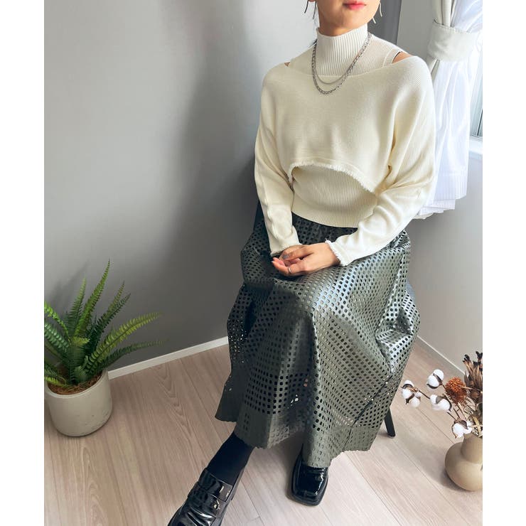 ショートボレロ×ハイネックノースリニット アンサンブル | Jewelobe | 詳細画像10 