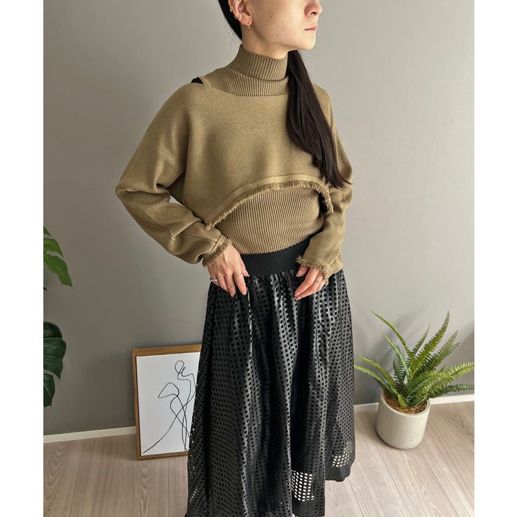 ショートボレロ×ハイネックノースリニット アンサンブル | Jewelobe | 詳細画像15 