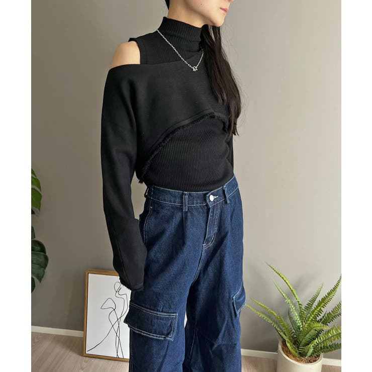 ショートボレロ×ハイネックノースリニット アンサンブル | Jewelobe | 詳細画像23 