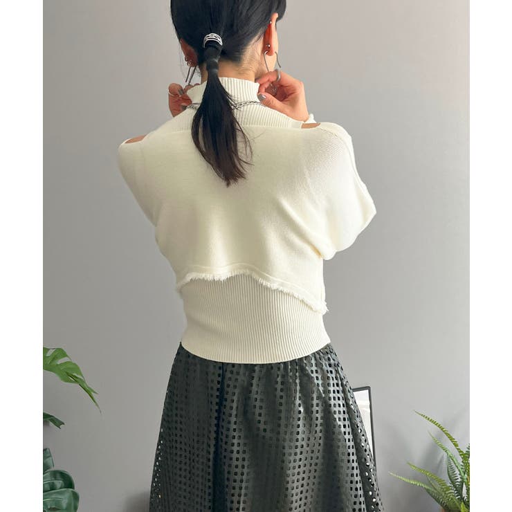 ショートボレロ×ハイネックノースリニット アンサンブル | Jewelobe | 詳細画像3 