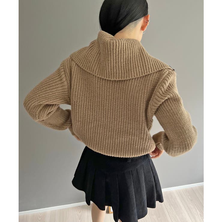 ハーフジップワイドカラーニットプルオーバー | Jewelobe | 詳細画像10 