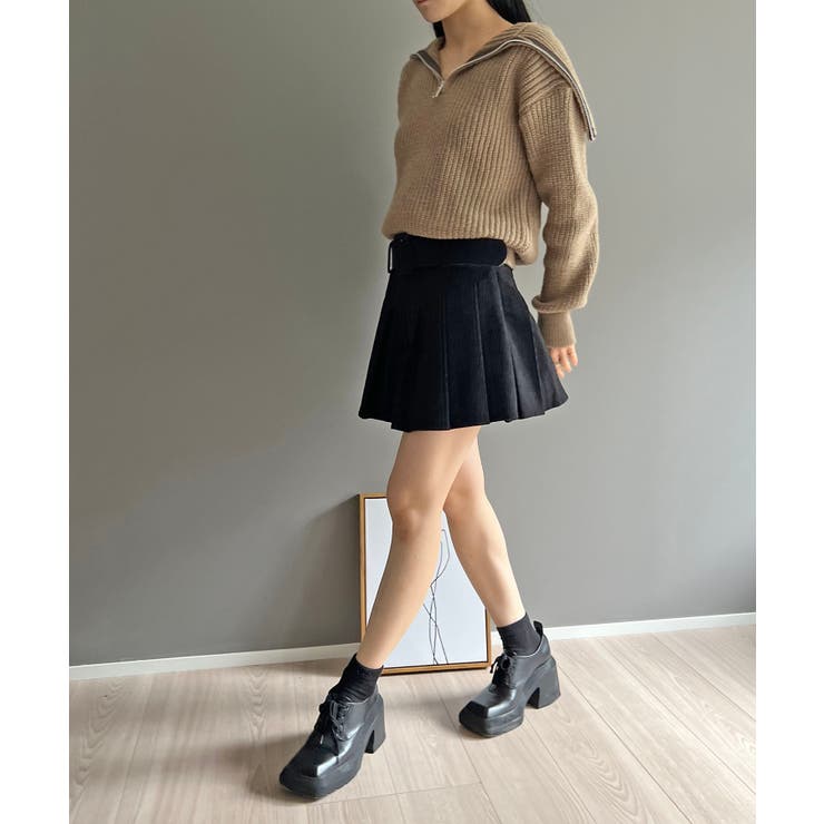 ハーフジップワイドカラーニットプルオーバー | Jewelobe | 詳細画像14 