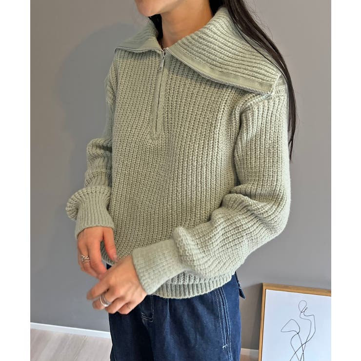 ハーフジップワイドカラーニットプルオーバー | Jewelobe | 詳細画像16 