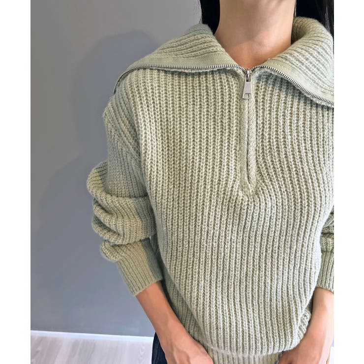 ハーフジップワイドカラーニットプルオーバー | Jewelobe | 詳細画像18 