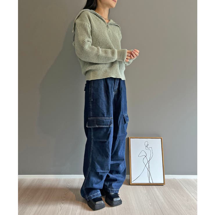 ハーフジップワイドカラーニットプルオーバー | Jewelobe | 詳細画像19 